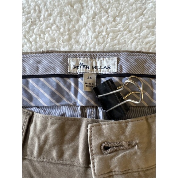 Peter Millar Men's Ultimate Sateen Five-Pocket Pant Khaki Gray Size34/25.5 - Picture 3 of 10